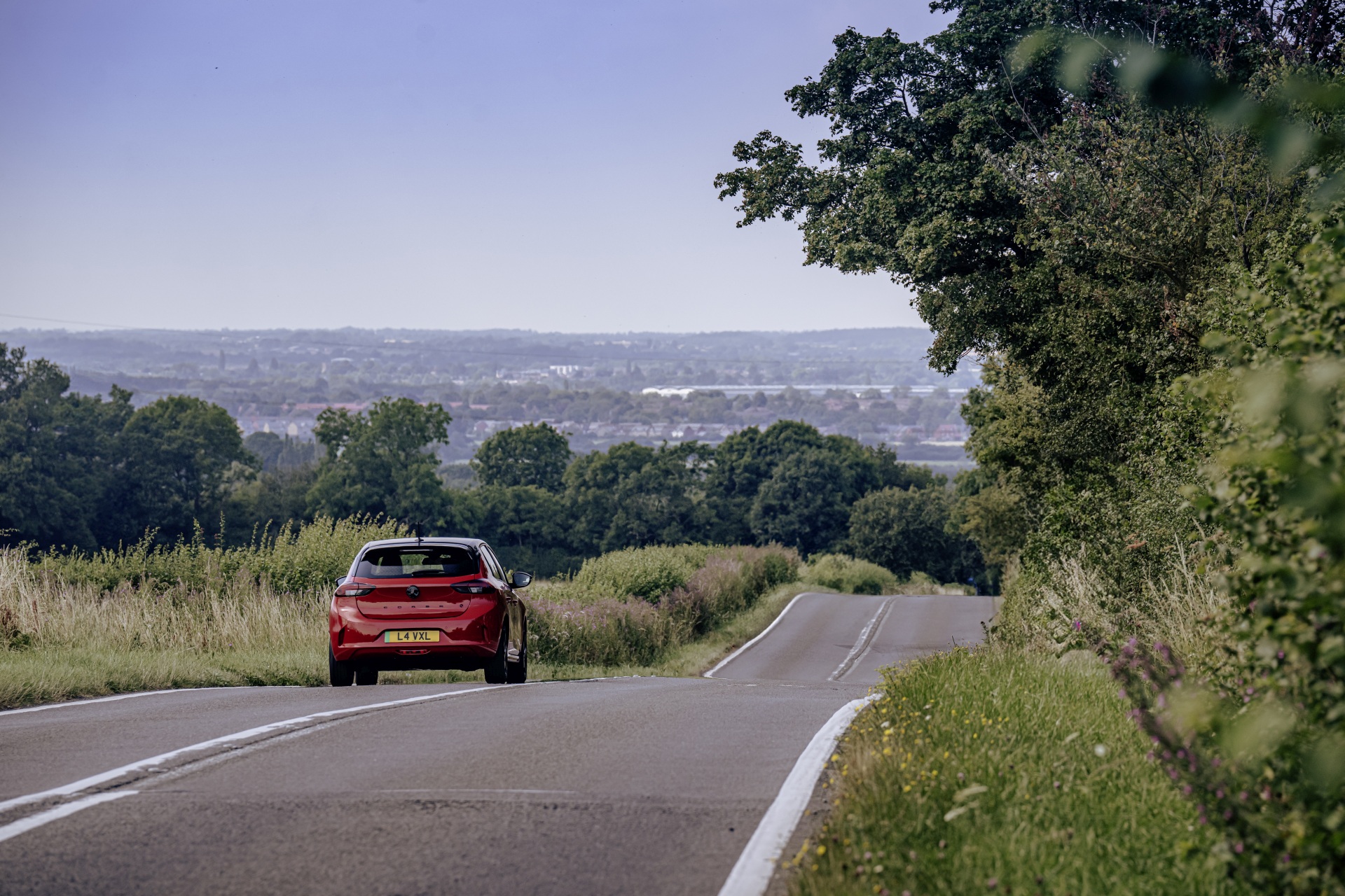 Vauxhall Corsa Electric on a country road